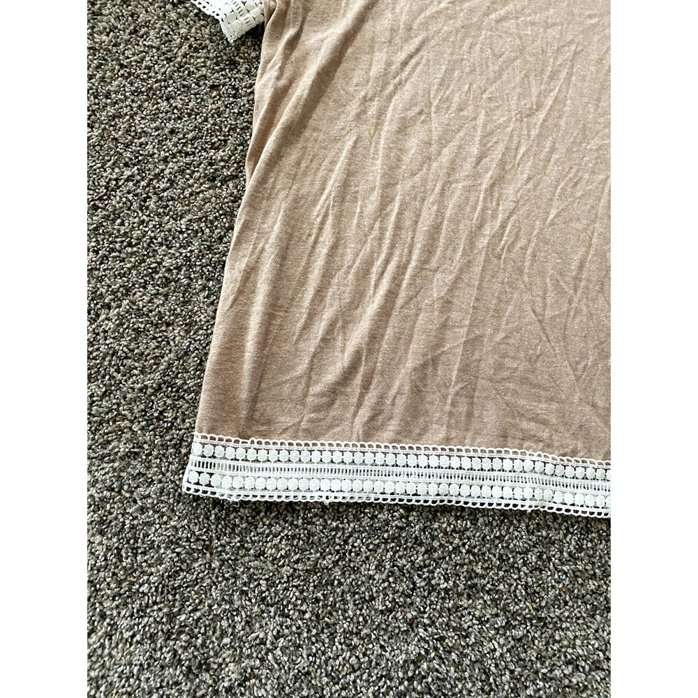Misia Women's Tan Top with White Lace detail - Small - Picture 2 of 4